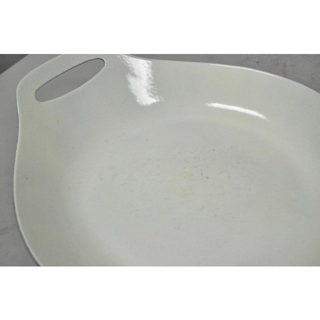 Vintage Michael Lax Copco Denmark Modern Blue Enamel Cast Iron Paella Dish Pan For Sale In Philadelphia - Image 6 of 15