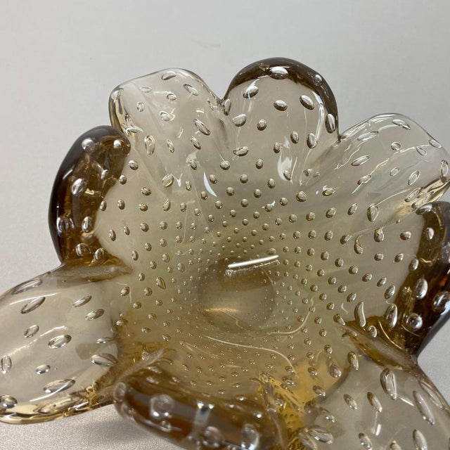 Glass Bowl Element Shell Ashtray attributed to Barovier and Toso, Italy, 1970s For Sale - Image 11 of 17