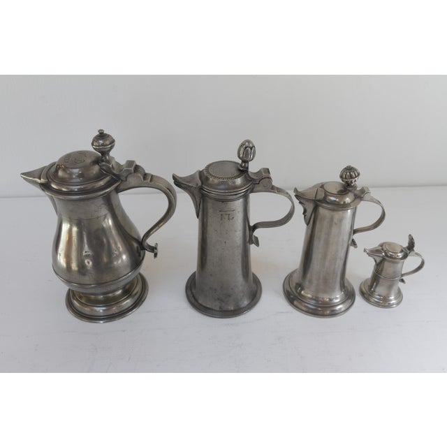 Baroque Antique German Pewter Tankards, Early 19th Century, Set of 4 For Sale - Image 3 of 18
