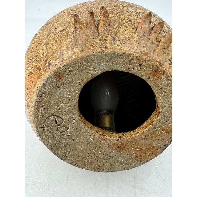 Owl Night Light in Sandstone by Alain Blanchard, 1980s For Sale - Image 4 of 7