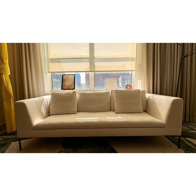 1990s 1990s Charles Straight Sofa - Ice Rattier, Attributed For Sale - Image 5 of 8