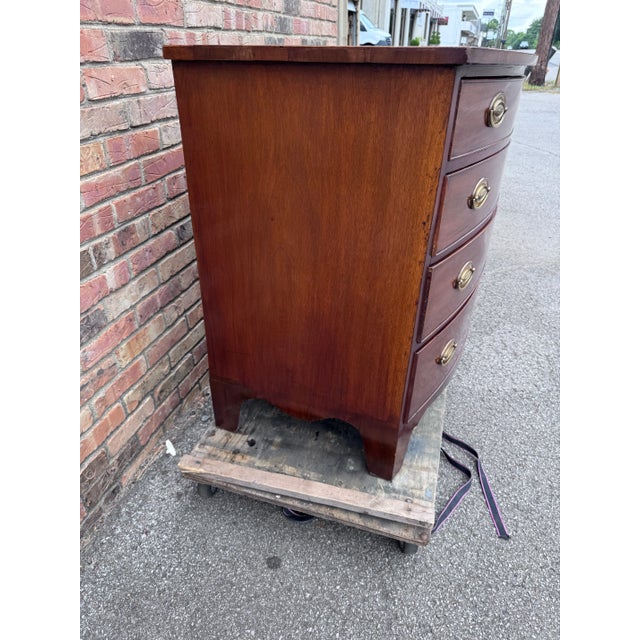 Wood 19th Century English Bow Front Chest of Drawers For Sale - Image 7 of 9