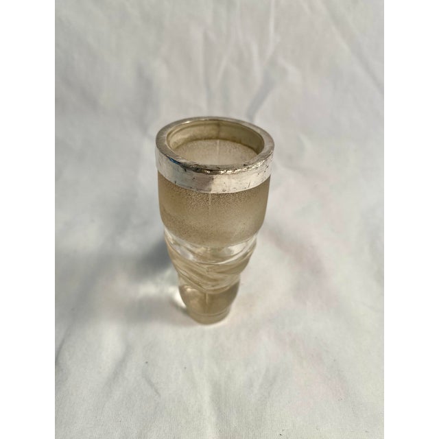 Antique English Glass and Sterling Boot Match Striker For Sale - Image 4 of 11