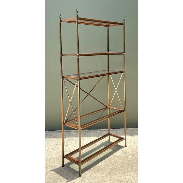 Vintage Wood and Glass Etagere For Sale - Image 11 of 14