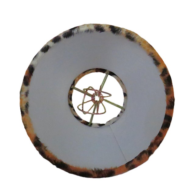 African Set of 6 Leopard Lamp or Chandelier Shades Cat Faux Fur Animal Print Clip-on Bell For Sale - Image 3 of 3