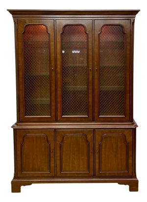 Vintage Henredon Traditional American Walnut China Display Cabinet