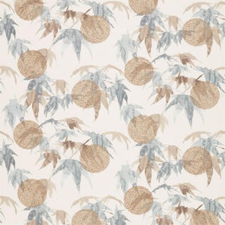 Zoffany Acer Fabric in Charcoal/Stone For Sale