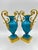 Antique Charles X French Vases in Blue Opaline and Gilded Bronze, Set of 2, in Flawless conditions. Designed before 1890