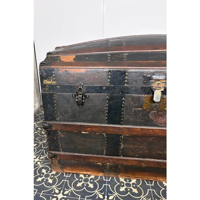 Antique Victorian Barrel Dome Trunk, 19th Century For Sale - Image 6 of 15