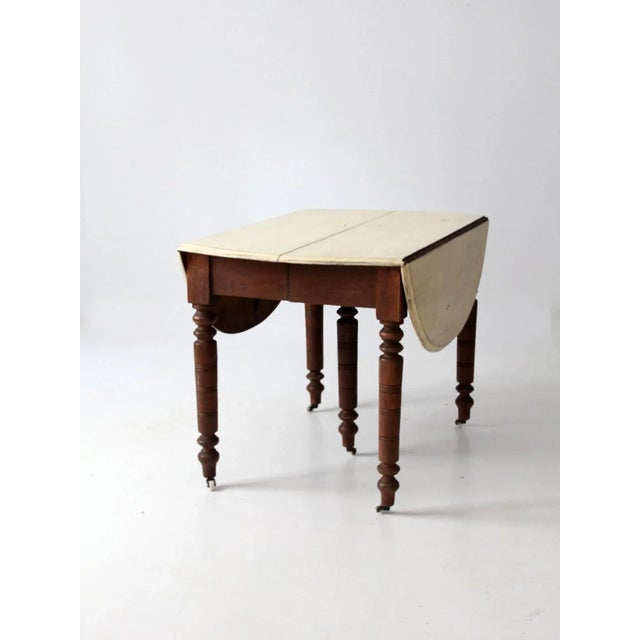 Antique Drop Leaf Table With Fifth Leg For Sale - Image 12 of 13