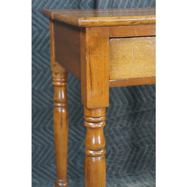 Antique 19th C. Early American Primitive Cherry Side Accent Table Nightstand 29" For Sale - Image 18 of 18