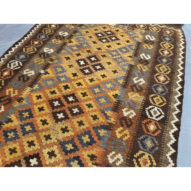 1970s 1970s Afghan Turkmen Flat Weave Tribal Kilim Rug For Sale - Image 5 of 8