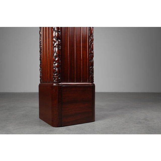 Art Deco French Square Oak Pedestal, 1915 For Sale - Image 11 of 12