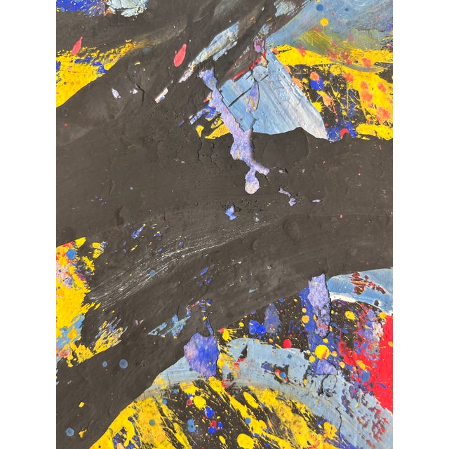 1970s Large Double-Sided Abstract Expressionist Painting Signed Hendrik Grise For Sale - Image 5 of 8