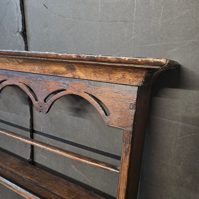 19th Century Oak Plate Rack With Shaped Frieze For Sale - Image 13 of 14
