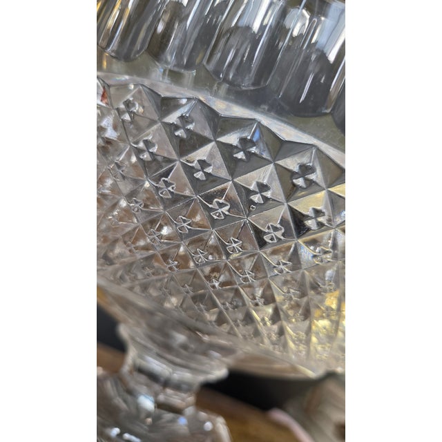 Mid-20th Century Westmoreland Waterford Clear Glass Pedestal Centerpiece Bowl For Sale - Image 9 of 12