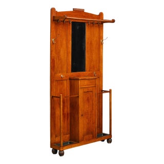 Early 20th Century Art Nouveau Wardrobe in Oak For Sale