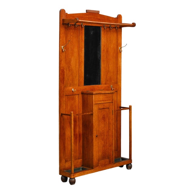 Early 20th Century Art Nouveau Wardrobe in Oak For Sale