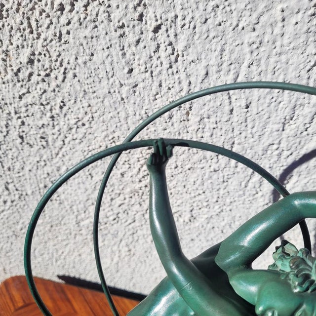 Green After Fayral, Art Deco Illusion Sculpture, 20th Century, Spelter For Sale - Image 8 of 18