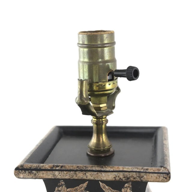 Asian Vintage Handmade Tole Asian Style Table Lamp For Sale - Image 3 of 9