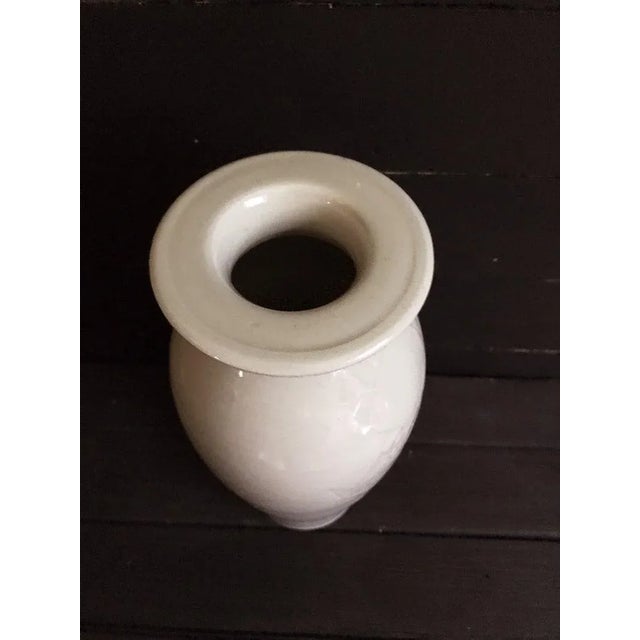 1980s Vintage White Stoneware Vase For Sale - Image 5 of 7