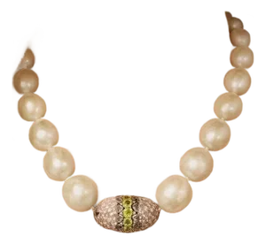 Bochic "Capri" FreshWater Pearl, Pink Sapphire, Diamond & Mix gems Necklace