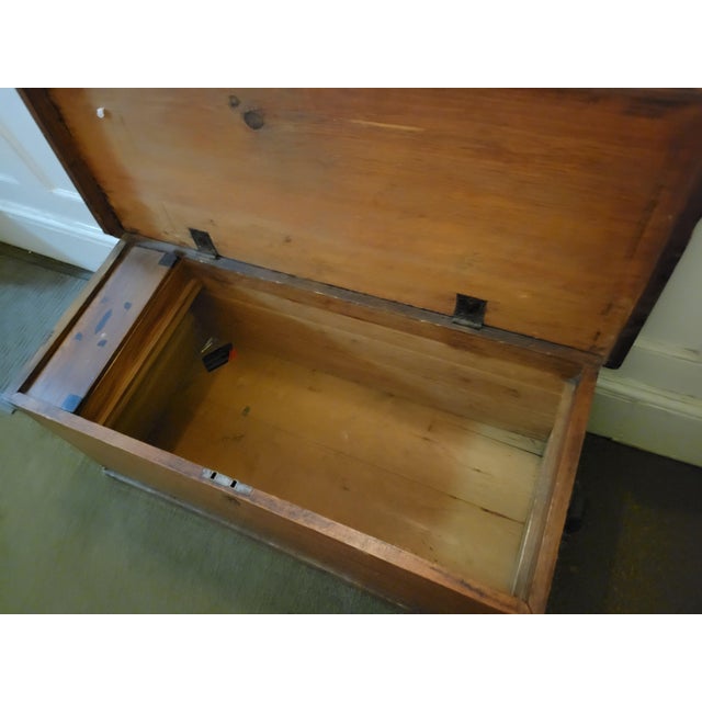 1877 Antique Blanket Chest For Sale - Image 4 of 7