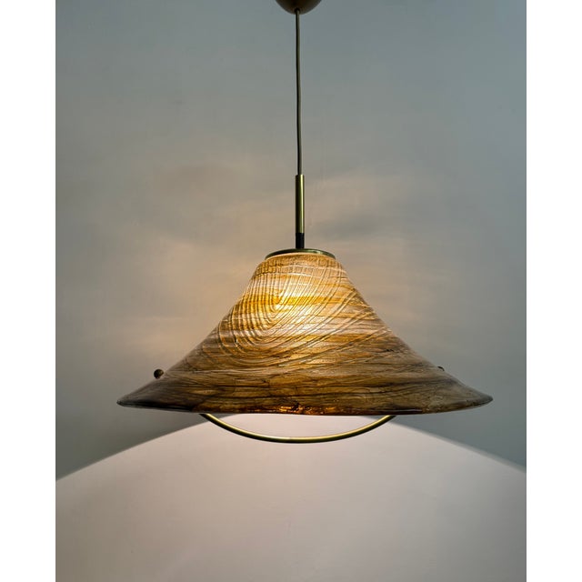 Brown Mid-Century Acrylic Glass Hanging Lamp, 1970s For Sale - Image 8 of 18
