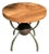 English Elm Steel Side Table For Sale