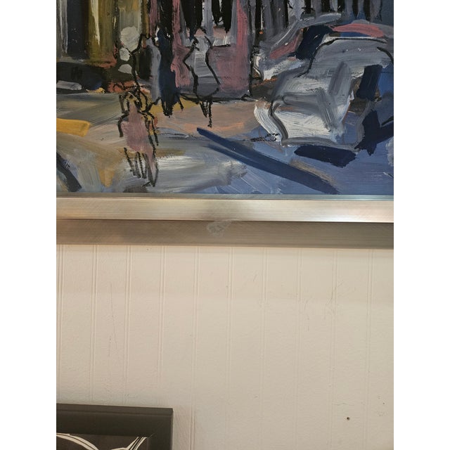 1960s Oil Painting of the New Hope Pa Train Station Attr. Stirling Spadea For Sale - Image 4 of 5