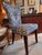 Wood Carmilla Pier 1 Blue Damask Armless Dining Chairs, a Pair For Sale - Image 7 of 8