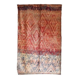 1980's Moroccan Wool Rug - 11.4 X 6.8 Ft For Sale