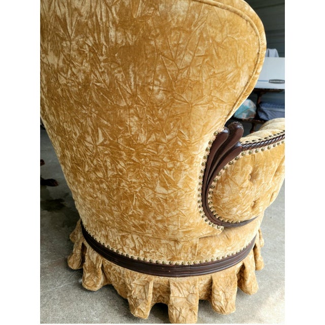 Round chair from the 1940's. Newer reupholstery.
