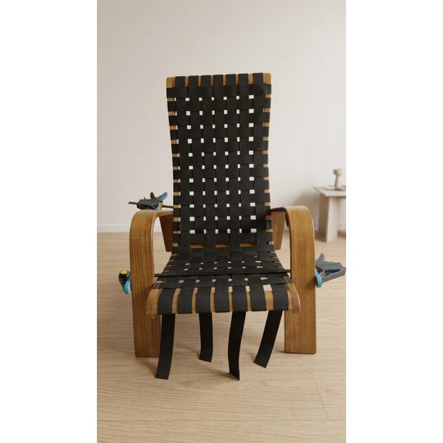 Mid-Century Modern Mid-Century Woven Wood Armchairs, Czechoslovakia, 1950s, Set of 2 For Sale - Image 3 of 10