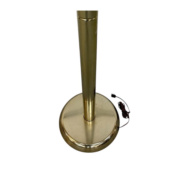 Vintage Italian Modern Brass Arc Floor Lamp For Sale - Image 4 of 5