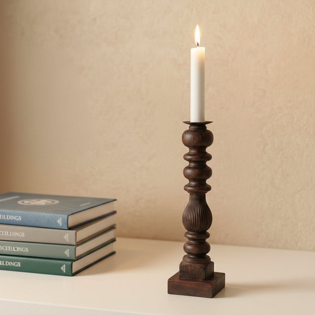 Dimensions: 4" W x 4" D x 18" H Hand carved legs of a " Charpoi" jute bed have been thoughtfully repurposed to craft these...