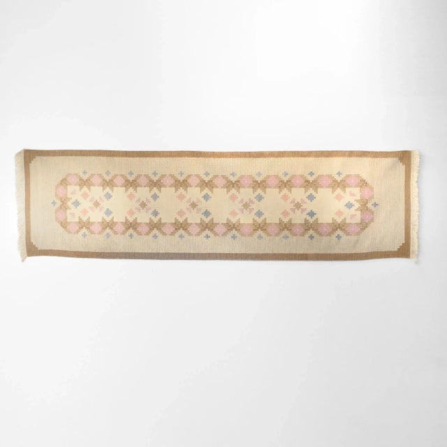 1960s Mid-Century Swedish Runner in Tones of Cream and Brown, 1960 For Sale - Image 5 of 6