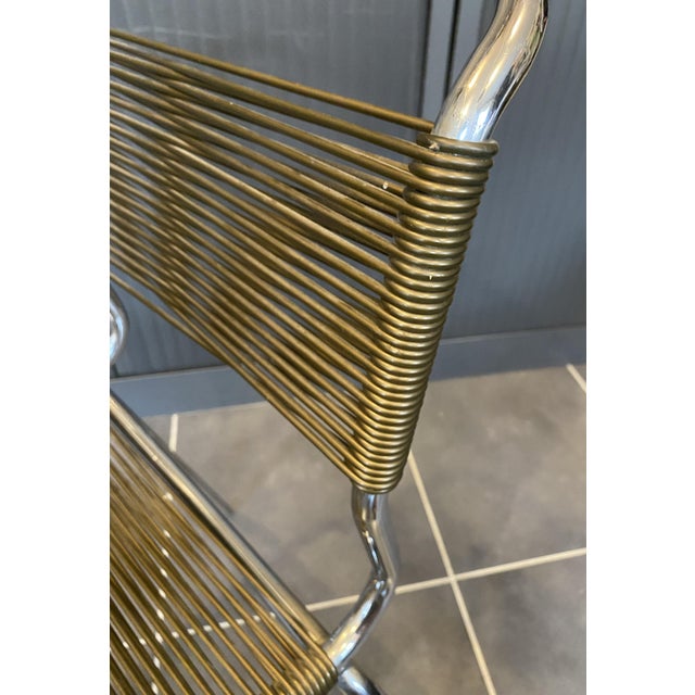 Vintage Chrome and Khaki Green Scoubidou Spaghetti Chair, 1960s For Sale - Image 17 of 18