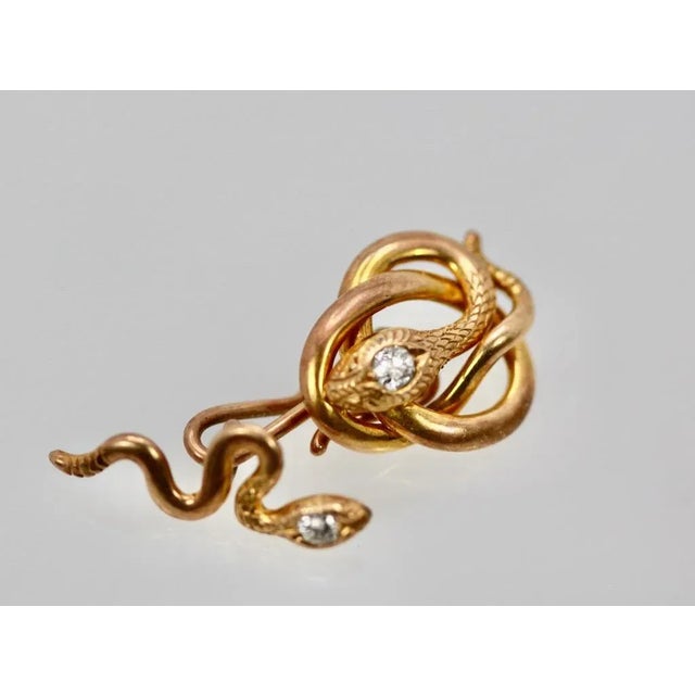 1950s Snake Serpent 14k Yellow Gold Cufflinks - 2 Pieces For Sale - Image 10 of 10