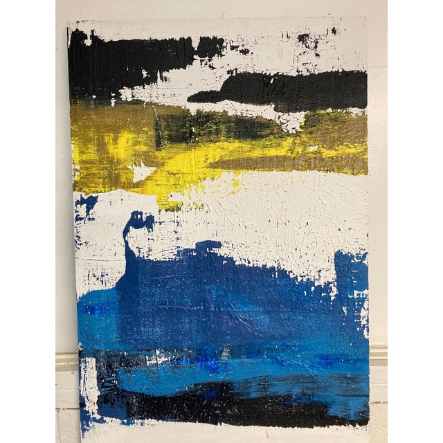 Vintage Modern Mid Century Signed Abstract Oil Painting Gerhard Richter Style For Sale - Image 4 of 9