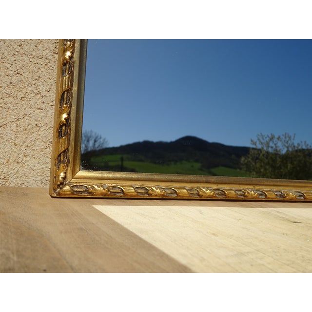 Wood and Gilded Stucco Mirror, 1950s For Sale - Image 4 of 14