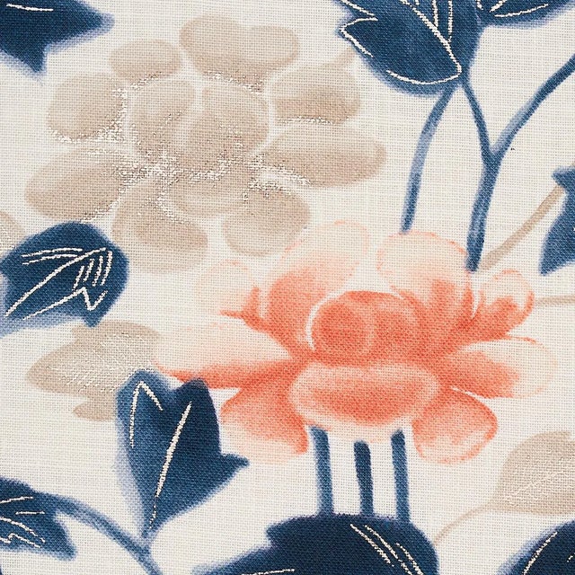 Asian Sample - Schumacher x David Kaihoi Imari Fabric in Blue Ink For Sale - Image 3 of 5