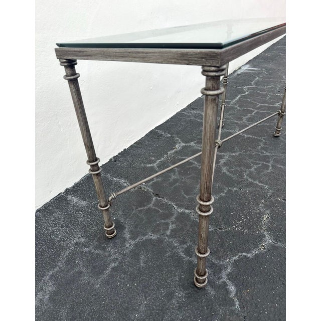 Silver 1970s Giacometti Style Wrought Iron Console Table For Sale - Image 8 of 9