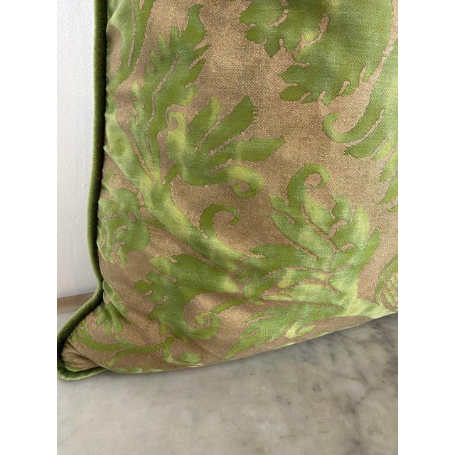 Mariano Fortuny Glicine Patterned Pillows, Moss Green & Gold Damask For Sale - Image 10 of 12