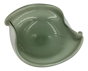 Vintage Murano Pale Sage Gray Art Glass Bowl Italy