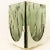 Wonderful high-end large triangle green glass table or floor lamp. Thick textured glass. From leucos, 1970. This triangle...
