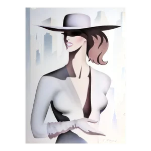 Fashionista, Erik Freyman Airbrush With Watercolors on Paper, Signed in Pencil