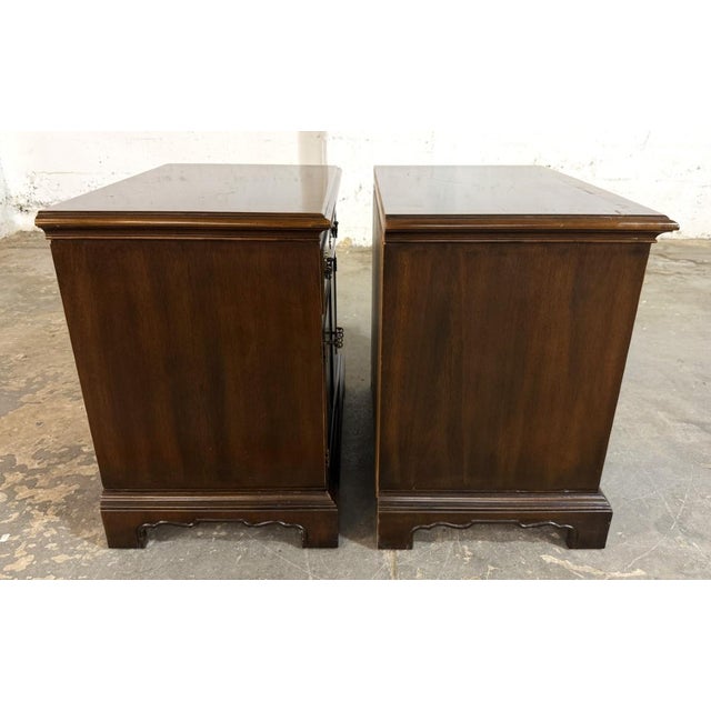 Wood Pair of Drexel 18th Century Collection Nightstands For Sale - Image 7 of 16
