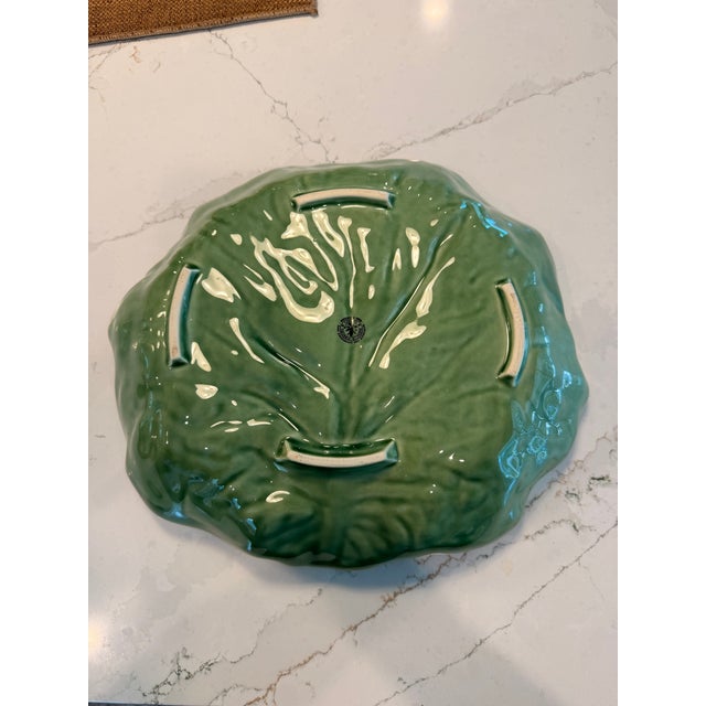 Bordallo Pinheiro Oversized Bordallo Pinheiro Portuguese Majolica Cabbage Serving Bowl / Centerpiece Dish For Sale - Image 4 of 6