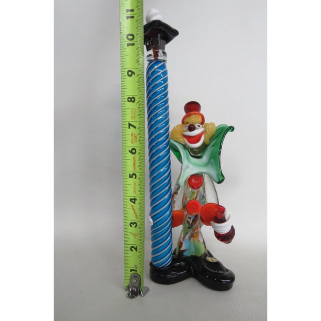 Murano Italy Art Glass Large Clown With Street Lantern Lamp Post Figurine 5208b For Sale - Image 13 of 14